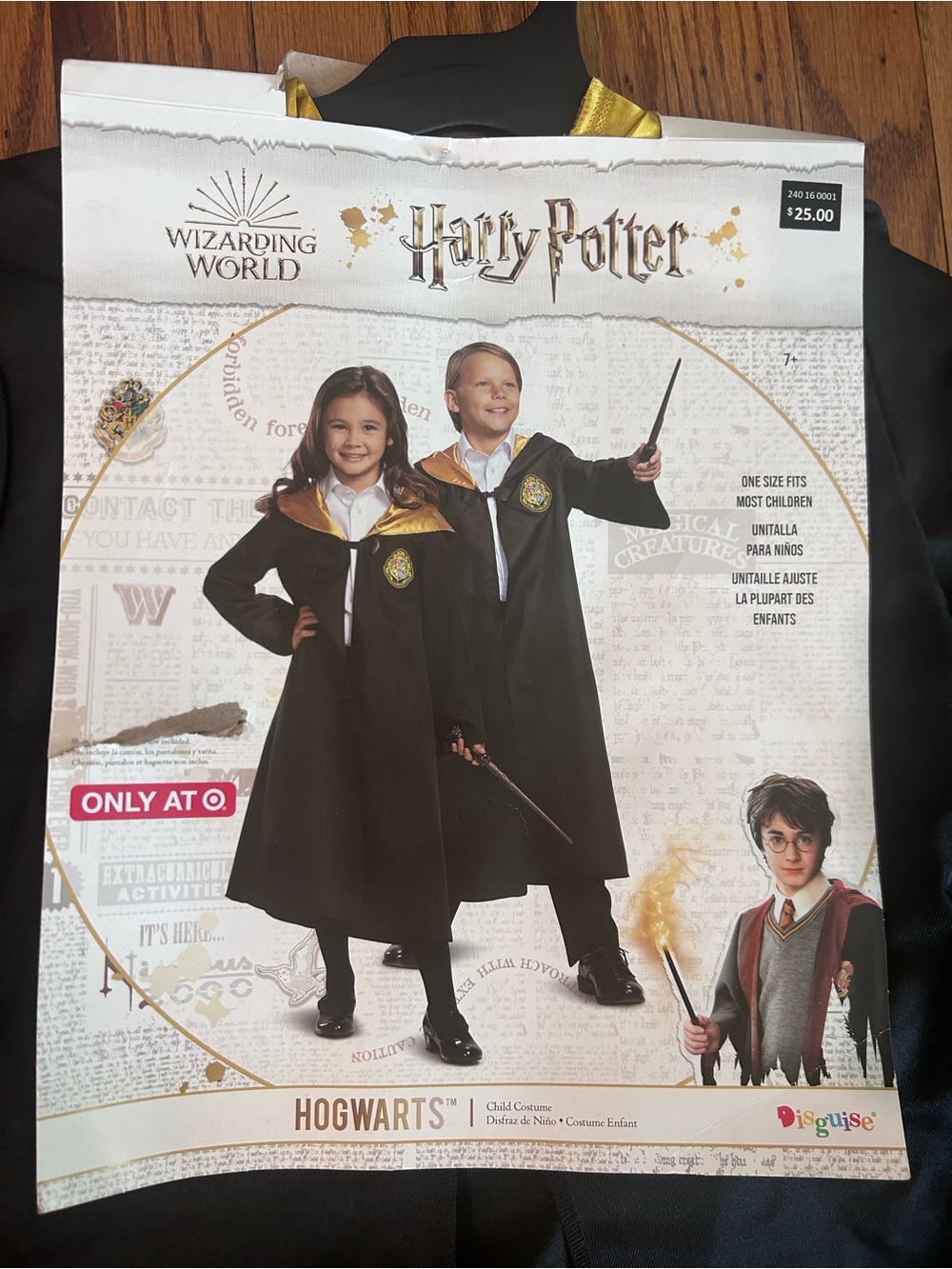 Harry Potter Kids Hogwarts Black and Gold Costume Robe